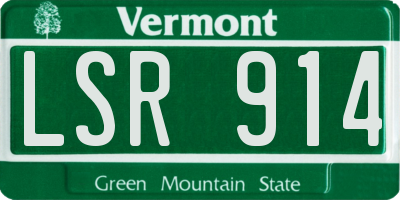 VT license plate LSR914