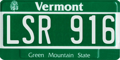 VT license plate LSR916