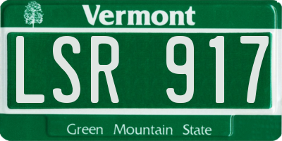 VT license plate LSR917