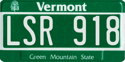 VT license plate LSR918