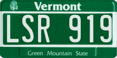 VT license plate LSR919
