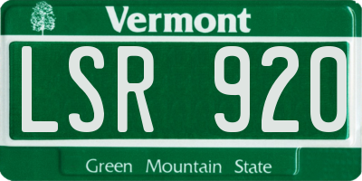 VT license plate LSR920