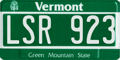 VT license plate LSR923