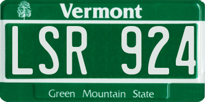 VT license plate LSR924