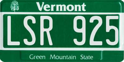 VT license plate LSR925