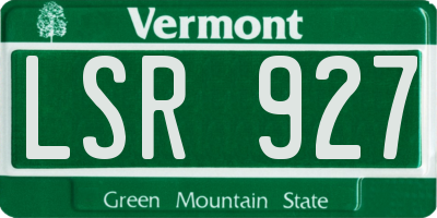 VT license plate LSR927