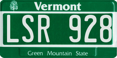 VT license plate LSR928