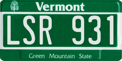 VT license plate LSR931