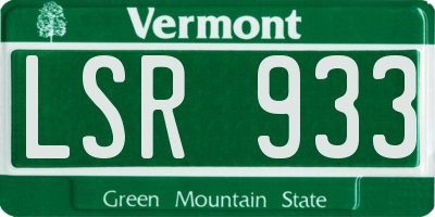 VT license plate LSR933
