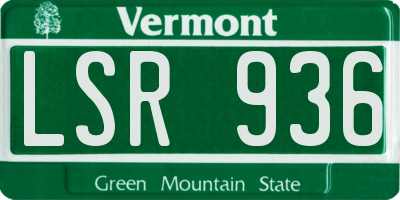 VT license plate LSR936