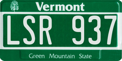 VT license plate LSR937