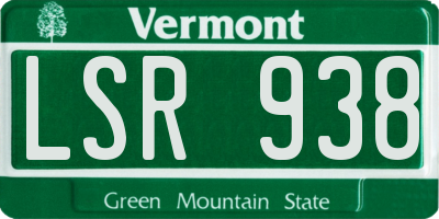 VT license plate LSR938
