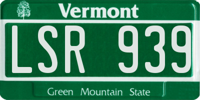 VT license plate LSR939