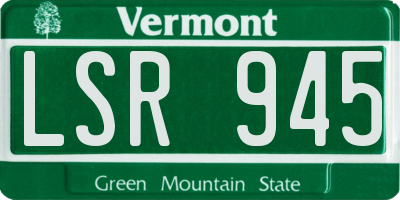 VT license plate LSR945