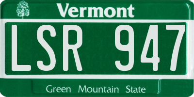 VT license plate LSR947
