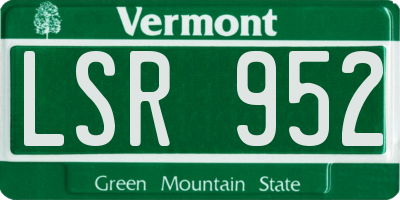 VT license plate LSR952