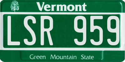 VT license plate LSR959