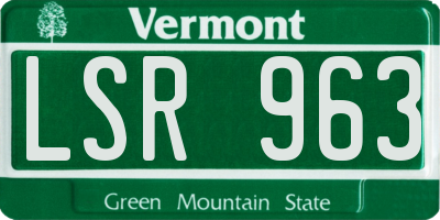 VT license plate LSR963