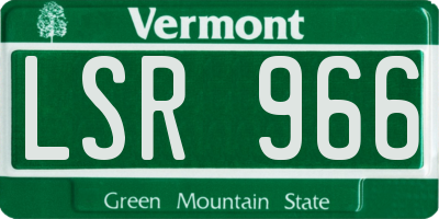 VT license plate LSR966