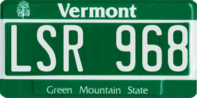 VT license plate LSR968
