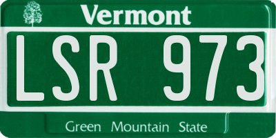 VT license plate LSR973