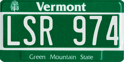 VT license plate LSR974