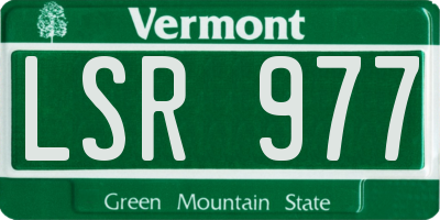 VT license plate LSR977