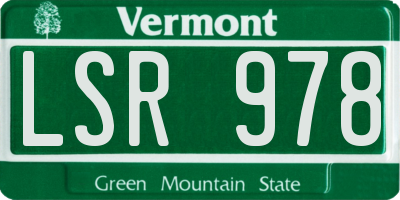 VT license plate LSR978