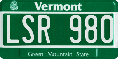 VT license plate LSR980