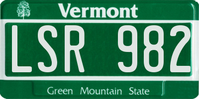 VT license plate LSR982