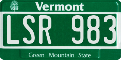 VT license plate LSR983