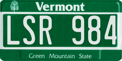 VT license plate LSR984