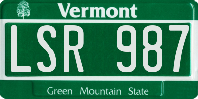 VT license plate LSR987