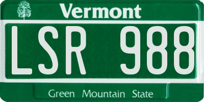 VT license plate LSR988