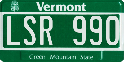 VT license plate LSR990