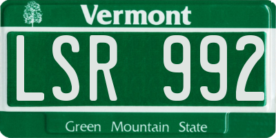 VT license plate LSR992