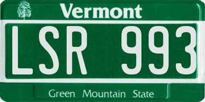 VT license plate LSR993