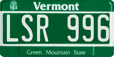 VT license plate LSR996