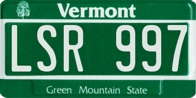 VT license plate LSR997