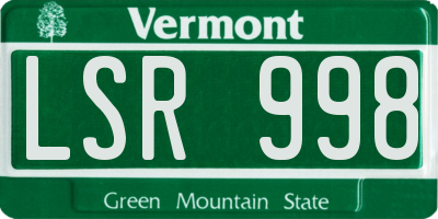 VT license plate LSR998