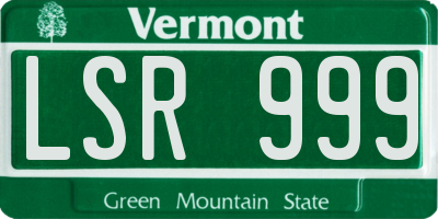 VT license plate LSR999