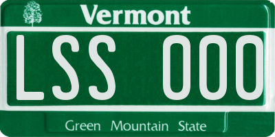 VT license plate LSS000
