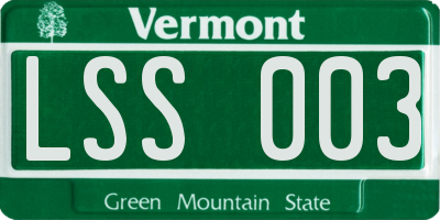 VT license plate LSS003