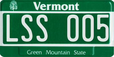 VT license plate LSS005