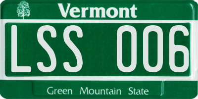 VT license plate LSS006