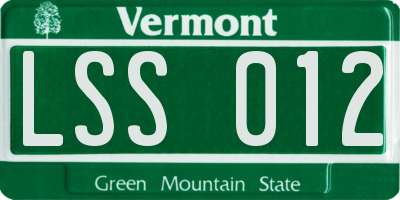 VT license plate LSS012