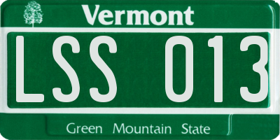 VT license plate LSS013