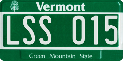 VT license plate LSS015