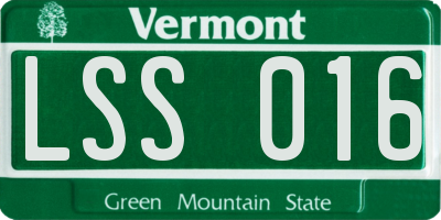VT license plate LSS016