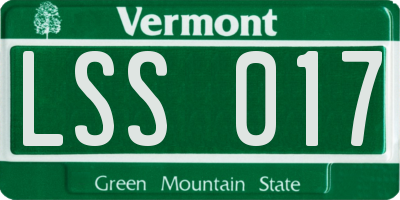 VT license plate LSS017